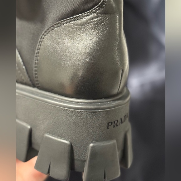 Prada Women's Black Combat Boots Monolith - Picture 12 of 12